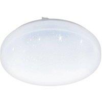 Eglo Frania-S Metal & Plastic With Crystal Effect Integrated LED Flush Light in White