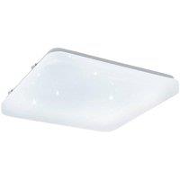Eglo Frania-S Metal & Plastic With Crystal Effect Integrated LED Flush Light in White
