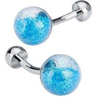 Charles William Men's Luxury Round Sand Globe Ball Cufflinks for Novelty Fashion Shirts in Pink