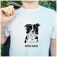 Afewhometruths Men's Border Collie Dog Dad T-Shirt in White | Size: Small