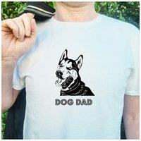 Afewhometruths Men's Husky Dog Dad T-Shirt in White | Size: Large