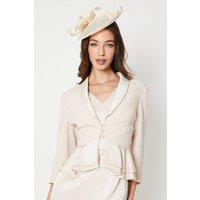 Coast Women's Satin Back Crepe Tailored Jacket With Peplum in Champagne | Size: 10