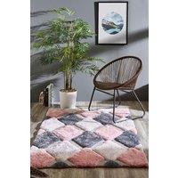 Origin '3D GEO Shaggy' Rug in Pink | Size: 120 cm x 170 cm