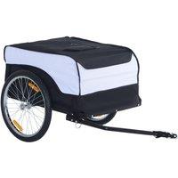 HOMCOM Bicycle Storage Carrier Bike Trailer Cargo with Hitch White & Black