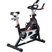 HOMCOM Exercise Bike Indoor Cycling w/ LCD Display, Heart Rate Sensor in Black