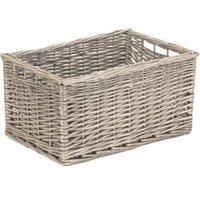Red Hamper Wicker Antique Wash Lined Open Storage Basket in Brown | Size: XL