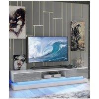 Creative Furniture Bloom TV Unit 180cm - A Functional & Contemporary Cabinet with Gloss Doors & LED Lights in Grey