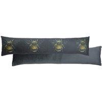 Evans Lichfield Gold Bee Velvet Printed Draught Excluder in Grey