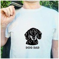 Afewhometruths Men's Dachshund Sausage Dog Dad T-Shirt in White | Size: Large