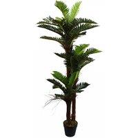 Leaf Artificial 150cm Large Palm Tree with Natural Trunk in Green