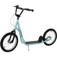 HOMCOM Teen Kids Stunt Scooter Kick Scooter Adjustable Ride On 16 Inch Rubber Tyres in Blue