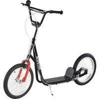 HOMCOM Teen Kids Stunt Scooter Kick Scooter Adjustable Ride On 16 Inch Rubber Tyres in Black
