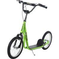 HOMCOM Teen Kids Stunt Scooter Kick Scooter Adjustable Ride On 16 Inch Rubber Tyres in Green
