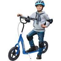HOMCOM Girl's Teen Push Scooter Kids Stunt Scooter Children Bike Ride On w/ 12 Tyres in Blue