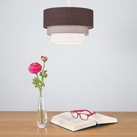 ValueLights Aztec Three Tier Drop Easy Fit Fabric Ceiling Pendant Light Lamp Shade in Brown