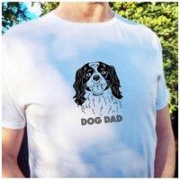 Afewhometruths Men's Cavalier King Charles Spaniel Dog Dad T-Shirt in White | Size: Small