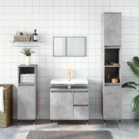 Bathroom Cabinet Concrete Grey 30x30x190 cm Engineered Wood