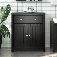 Bathroom Cabinet BERG Black 69.5x34x80 cm Solid Wood Pine