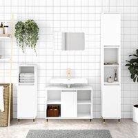 Bathroom Cabinet White 30x30x100 cm Engineered Wood