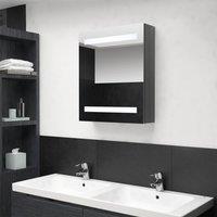 LED Bathroom Mirror Cabinet Shining Grey 50x14x60 cm
