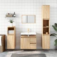 Bathroom Cabinet Sonoma Oak 30x30x190 cm Engineered Wood