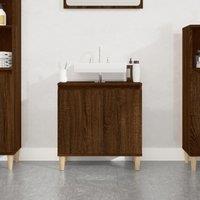 Sink Cabinet Brown Oak 58x33x60 cm Engineered Wood