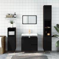 Bathroom Cabinet Black 65x33x60 cm Engineered Wood