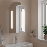 Bathroom Mirror Cabinet with LED Light Arched White 42x13x70 cm