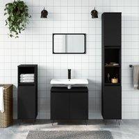 Bathroom Cabinet Black 58x33x60 cm Engineered Wood