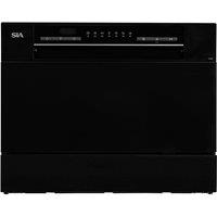 Table Top Dishwasher In Black, 6 Places 6 Programmes LED Display - SIA TTD6K