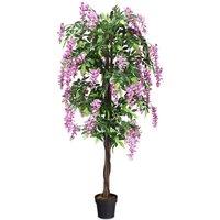 180cm Realistic Artificial Wistera Flower Tree Fake Greenery Plants Potted Plant