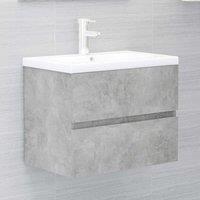 Sink Cabinet Concrete Grey 60x38.5x45 cm Engineered Wood