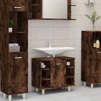 Bathroom Cabinet Smoked Oak 60x32x53.5 cm Engineered Wood