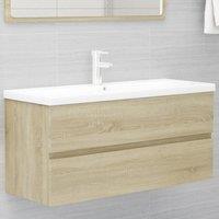 Sink Cabinet Sonoma Oak 100x38.5x45 cm Engineered Wood