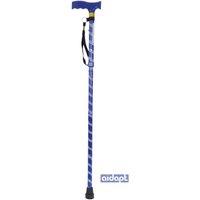 Aidapt Extendable Plastic Handled Walking Stick with Engraved Pattern Blue