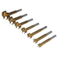 Loops 7 Pack Titanium Coated Forstner Bits | 12mm 35mm | Flat Bottom Hole Saw Cutter