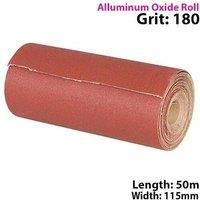 Loops 50m 180 Grit Aluminium Oxide Sand Paper Rolls Long Life Sanding Grinding Sheet