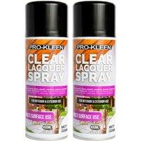 ProKleen Clear Lacquer Spray Protects & Seals Multi Surface Use Matt 2 x 400ml