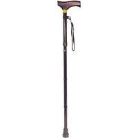 Loops Collapsible Walking Stick with Ergonomic Wooden Handle - 5 Height Settings