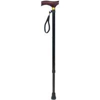 Loops Extending Walking Stick with Ergonomic Wooden Handle - 10 Height Settings