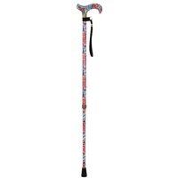 Loops Deluxe Ambidextrous Walking Cane - 10 Height Settings - Floral Pattern