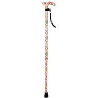 Loops Deluxe Ambidextrous Foldable Walking Cane - 5 Height Settings - Floral Pattern