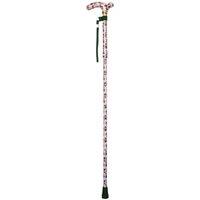 Loops Deluxe Ambidextrous Foldable Walking Cane - 5 Height Settings - Rose Design