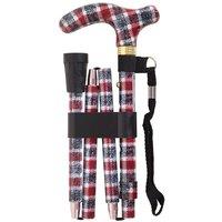 Loops Deluxe Ambidextrous Foldable Walking Cane - 5 Height Settings - Knit Design