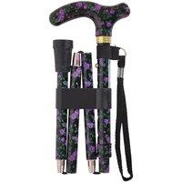 Loops Deluxe Ambidextrous Foldable Walking Cane - 5 Height Settings - Magic Blossom