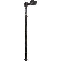 Loops Right Handed Ergonomic Handled Walking Stick - Telescopic Height - Gloss Black