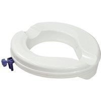 Loops White Plastic Raised Toilet Seat - 2 Inch Height - Fits Most UK Toilet Bowls