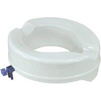 Loops White Plastic Raised Toilet Seat - 4 Inch Height - Fits Most UK Toilet Bowls