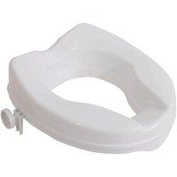 Loops Ergonomic Raised White Plastic Toilet Seat - 2 Inch Height - Easy Install
