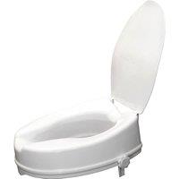 Loops Ergonomic Raised Plastic Toilet Seat with Lid - 4 Inch Height - Easy Install